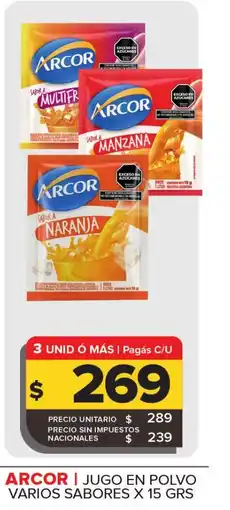Carrefour Maxi Arcor jugo en polvo varios sabores oferta