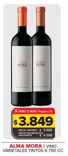Carrefour Maxi Alma mora vino varietales tintos oferta