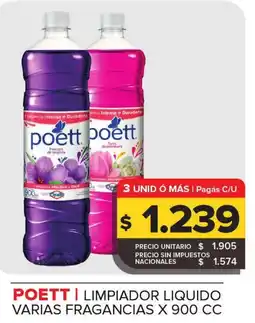 Carrefour Maxi Poett limpiador liquido varias fragancias oferta
