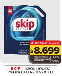 Carrefour Maxi Skip jabon liquido p/ropa bio enzimas oferta