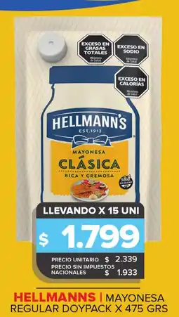 Carrefour Maxi Hellmanns mayonesa regular doypack oferta