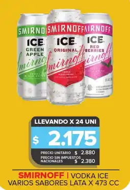 Carrefour Maxi Smirnoff vodka ice varios sabores lata oferta