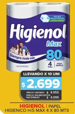 Carrefour Maxi Higienol papel higienico h/s max oferta