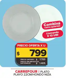 Carrefour Maxi Carrefour plato playo 22cm/hondo niza oferta