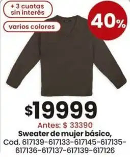 Coto Sweater de mujer básico oferta