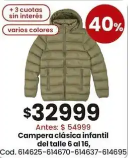 Coto Campera clásica infantil oferta