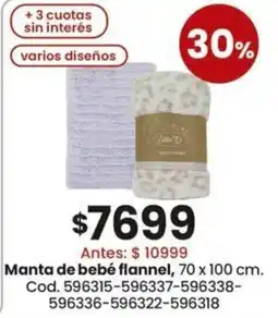 Coto Manta de bebé flannel oferta