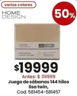Coto home design juego de sábanas 144 hilos lisa twin oferta