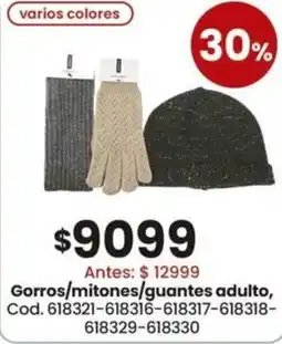 Coto Gorros/mitones/guantes adulto, oferta