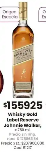 Coto Gold label whisky reserve johnnie walker oferta
