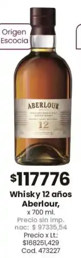 Coto Aberlour whisky 12 años oferta