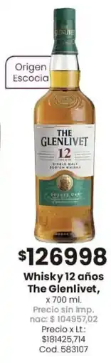 Coto The glenlivet whisky 12 años oferta