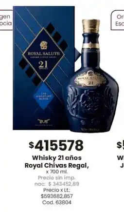 Coto Royal chivas regal whisky 21 años oferta