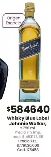 Coto Blue label whisky johnnie walker oferta