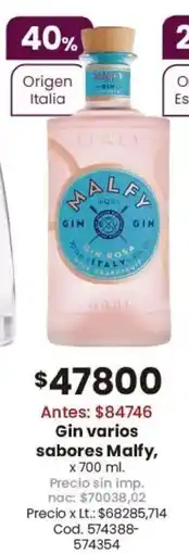 Coto Malfy gin varios sabores oferta