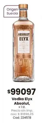 Coto Absolut elyx vodka oferta