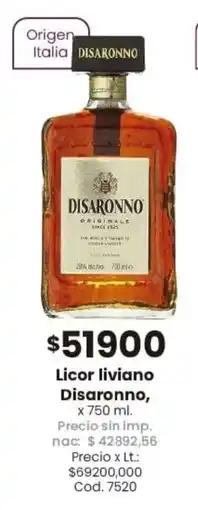 Coto Disaronno licor liviano oferta