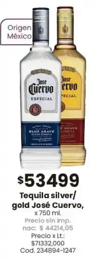 Coto José cuervo tequila silver/ gold oferta