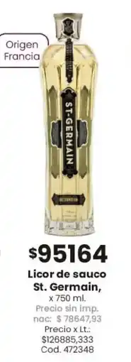 Coto St. germain licor de sauco oferta
