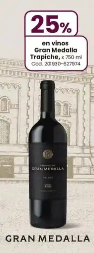 Coto Gran medalla trapiche en vinos oferta