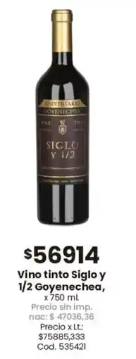 Coto Goyenechea vino tinto siglo y 1/2 oferta