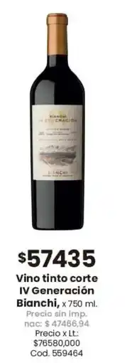Coto Iv generación bianchi vino tinto corte oferta
