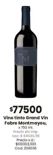 Coto Grand vin fabre montmayou vino tinto oferta