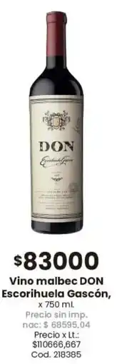Coto Don vino malbec escorihuela gascón oferta