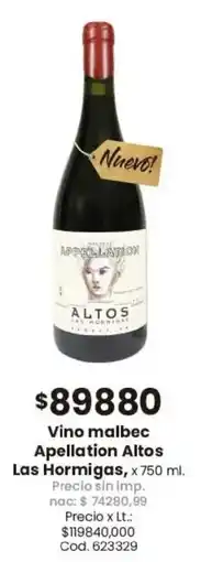 Coto Las hormigas vino malbec apellation altos oferta