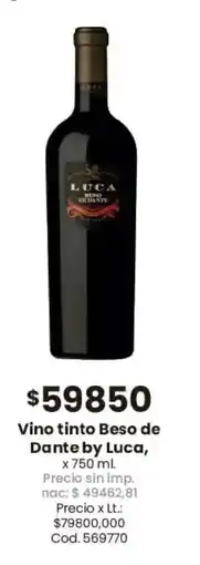 Coto Beso de dante by luca vino tinto oferta