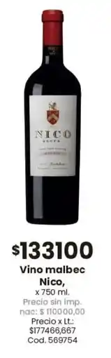 Coto Nico vino malbec oferta