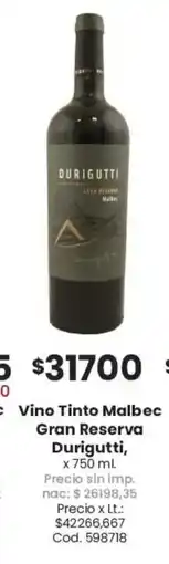 Coto Gran reserva durigutti vino tinto malbec oferta