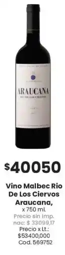 Coto Araucana vino malbec rio de los ciervos oferta