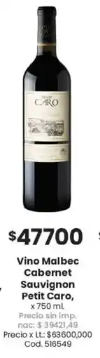 Coto Petit caro vino malbec cabernet sauvignon oferta
