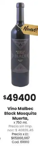 Coto Muerta vino malbec black mosquita oferta
