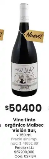 Coto Visión sur vino tinto orgánico malbec oferta