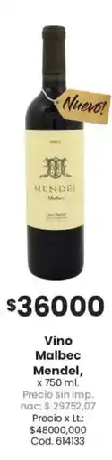Coto Mendel vino malbec oferta
