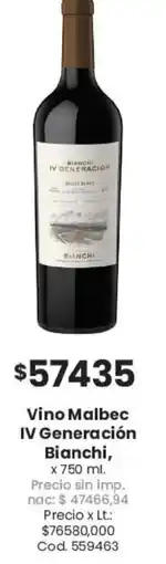 Coto IV generación bianchi vino malbec oferta