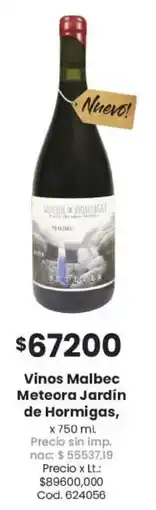 Coto Meteora jardín de hormigas vinos malbec oferta