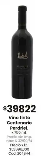 Coto Perdriel vino tinto centenario oferta