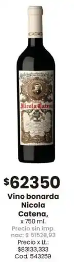 Coto Nicola catena vino bonarda oferta