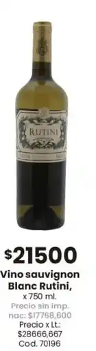 Coto Rutini vino sauvignon blanc oferta