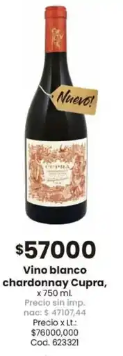 Coto Cupra vino blanco chardonnay oferta