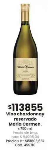 Coto Maria carmen vino chardonnay reservado oferta