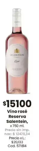 Coto Salentein vino rosé reserva oferta