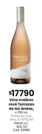 Coto Terrazas de los andes vino malbec rosé oferta