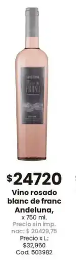 Coto Andeluna vino rosado blanc de franc oferta
