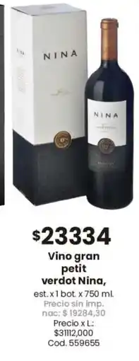 Coto Nina vino gran petit verdot oferta