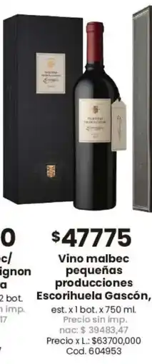 Coto Escorihuela gascón vino malbec pequeñas producciones oferta