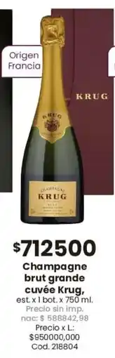 Coto Cuvée krug champagne brut grande oferta